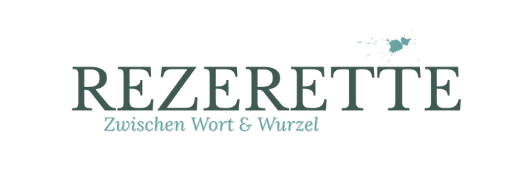 REZERETTE Logo mit Claim: Zwischen Wort & Wurzel