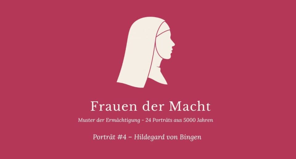 Seriencover Frauen der Macht Porträt #5 Malintzin — himbeerrotes Titelbild mit weiblicher Silhouette im Ornat einer Nonne
